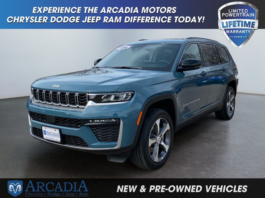 2026 Jeep Grand Cherokee L Limited in Steel Blue — front three-quarter view