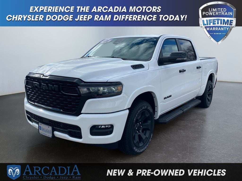 2026 RAM 1500 Big Horn in Bright White Clearcoat — front three-quarter view