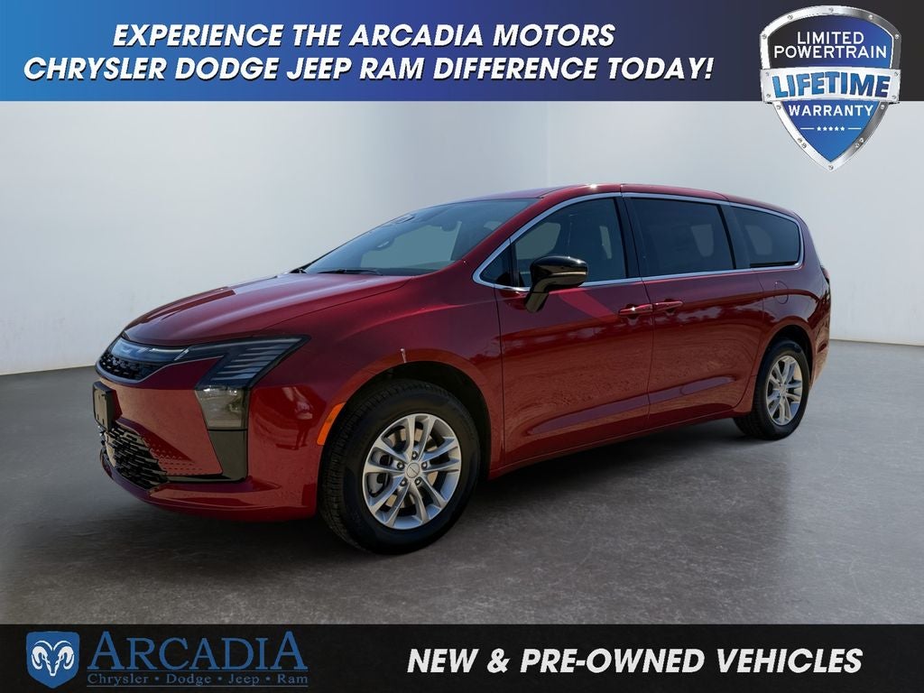2027 Chrysler Pacifica Select in Red Hot Pearlcoat — front three-quarter view