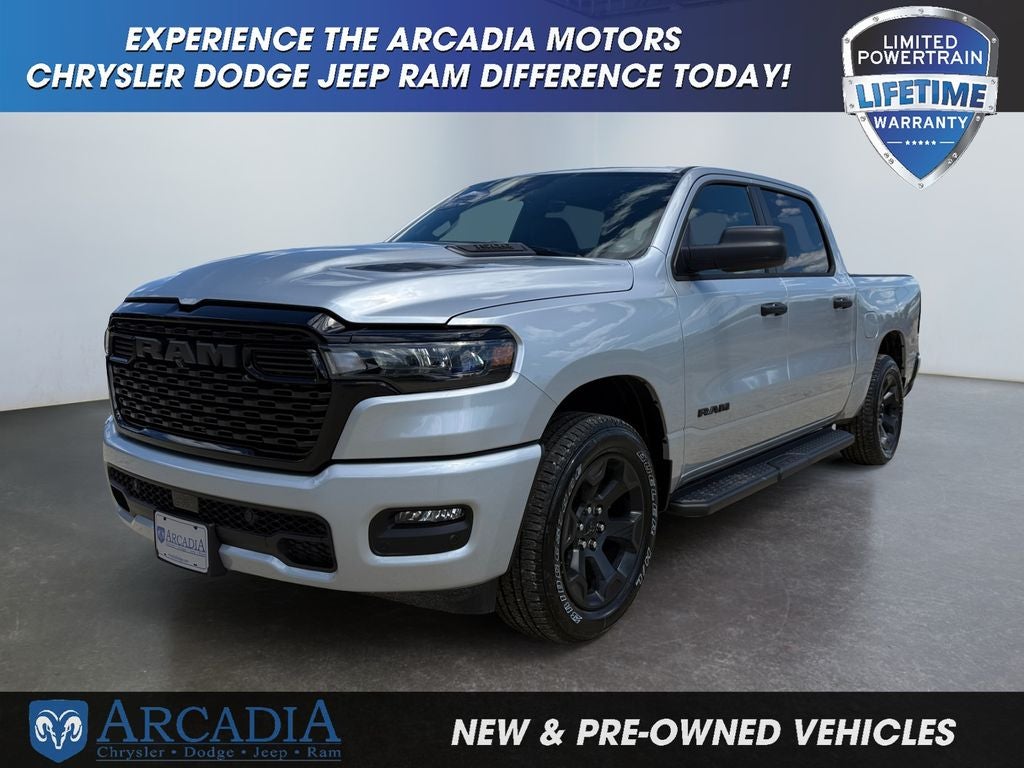 2026 RAM 1500 Express in Silver Zynith — front three-quarter view